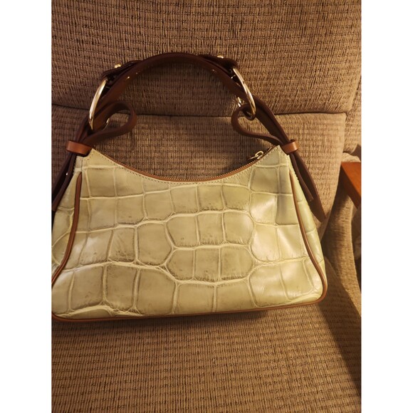 Dooney & Bourke Sage Green Crocodile-Embossed Leather Hobo Bag - Picture 3 of 12